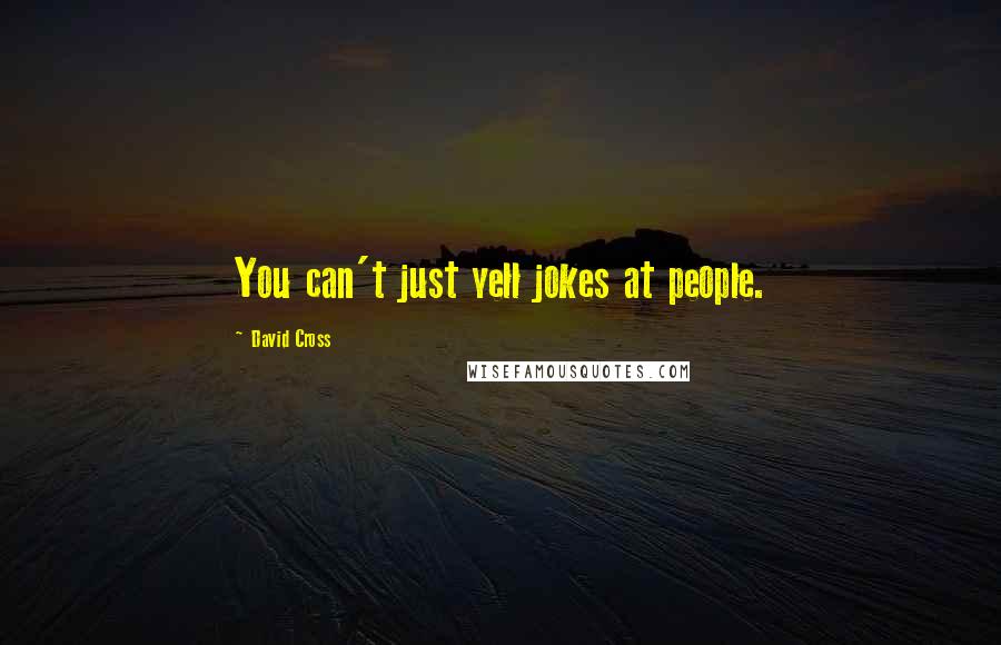 David Cross Quotes: You can't just yell jokes at people.