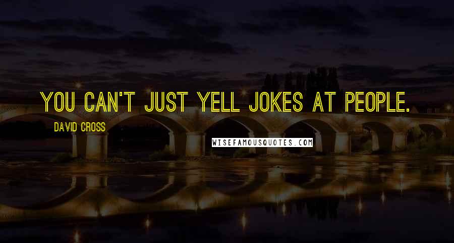 David Cross Quotes: You can't just yell jokes at people.