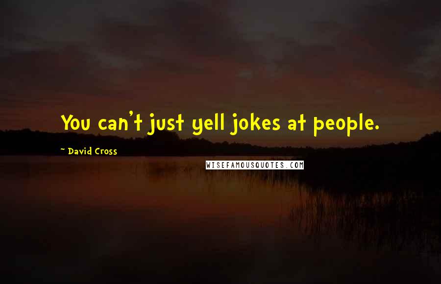 David Cross Quotes: You can't just yell jokes at people.