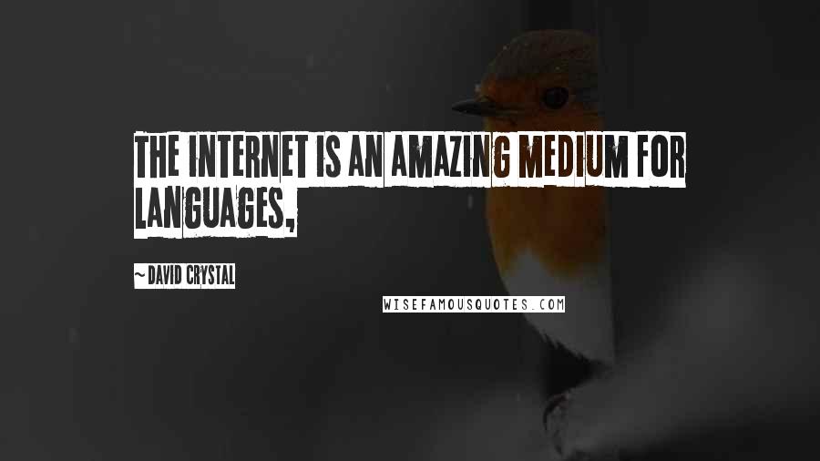 David Crystal Quotes: The internet is an amazing medium for languages,