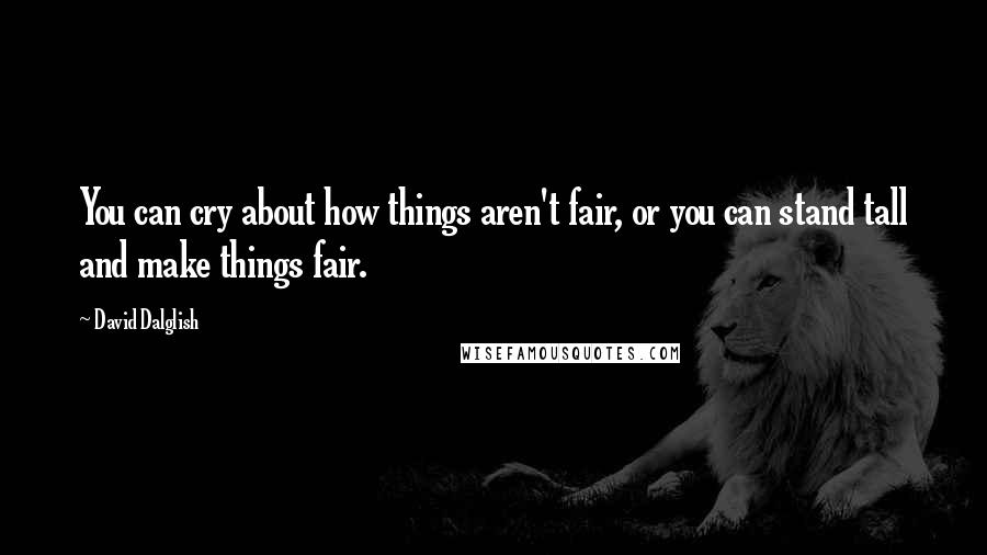 David Dalglish Quotes: You can cry about how things aren't fair, or you can stand tall and make things fair.