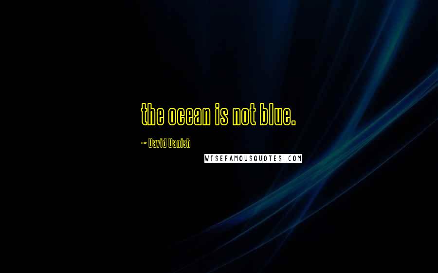 David Danish Quotes: the ocean is not blue.