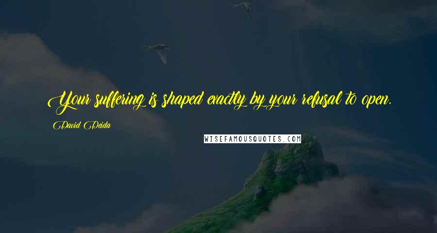 David Deida Quotes: Your suffering is shaped exactly by your refusal to open.