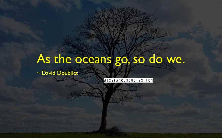 David Doubilet Quotes: As the oceans go, so do we.