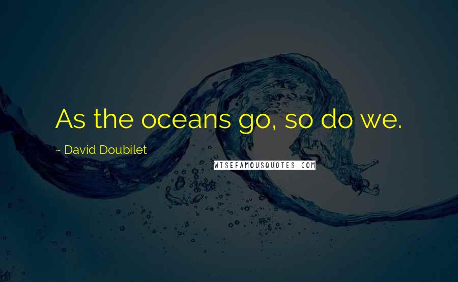 David Doubilet Quotes: As the oceans go, so do we.