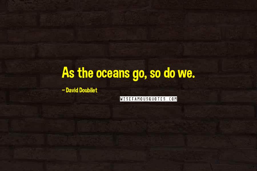 David Doubilet Quotes: As the oceans go, so do we.