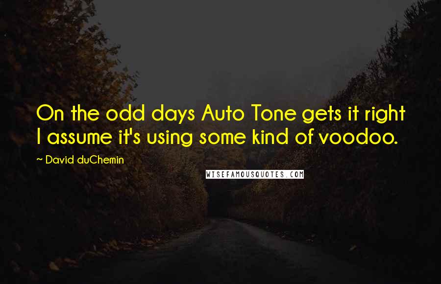 David DuChemin Quotes: On the odd days Auto Tone gets it right I assume it's using some kind of voodoo.