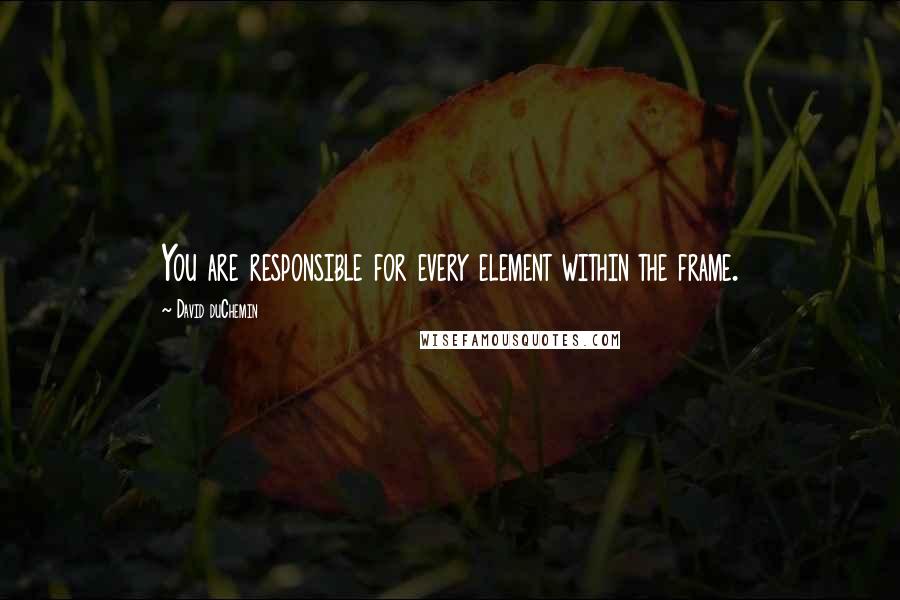 David DuChemin Quotes: You are responsible for every element within the frame.