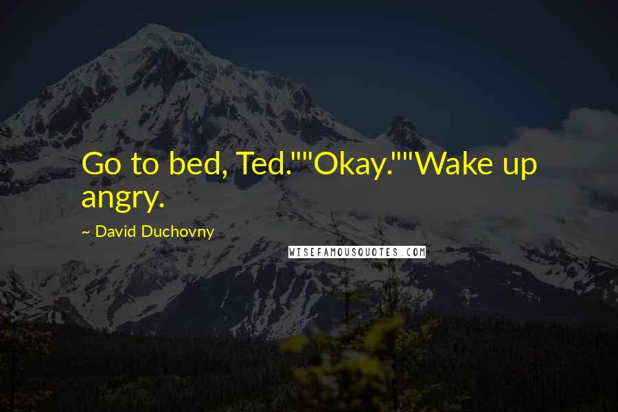 David Duchovny Quotes: Go to bed, Ted.""Okay.""Wake up angry.