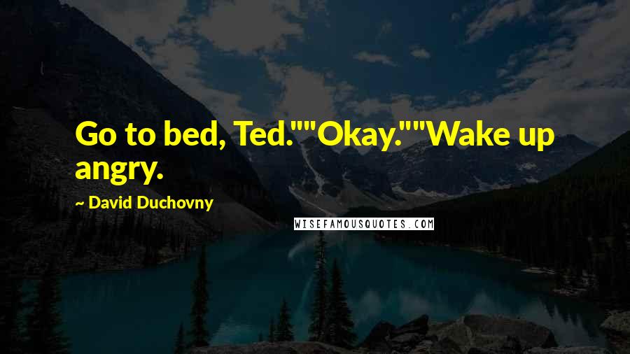 David Duchovny Quotes: Go to bed, Ted.""Okay.""Wake up angry.