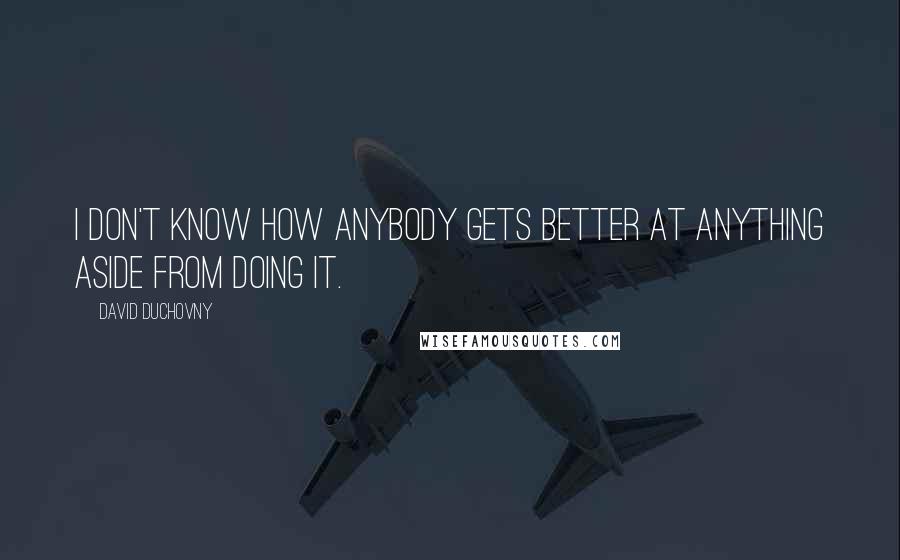 David Duchovny Quotes: I don't know how anybody gets better at anything aside from doing it.