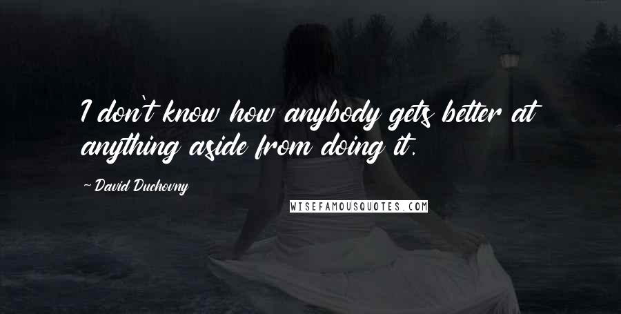 David Duchovny Quotes: I don't know how anybody gets better at anything aside from doing it.