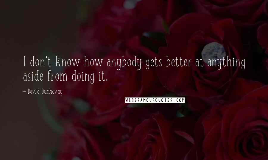 David Duchovny Quotes: I don't know how anybody gets better at anything aside from doing it.