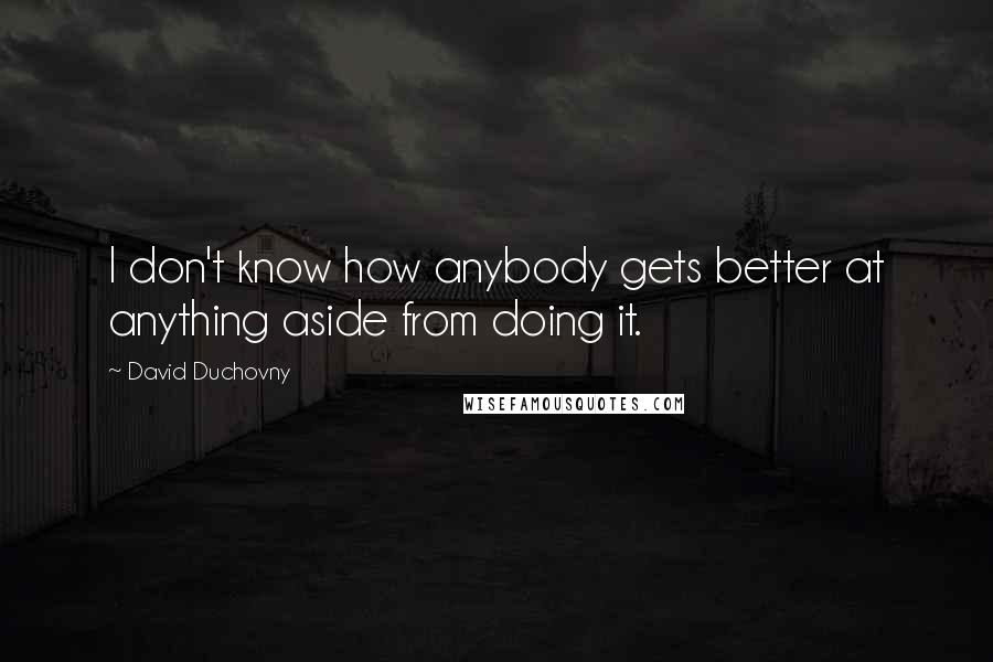 David Duchovny Quotes: I don't know how anybody gets better at anything aside from doing it.