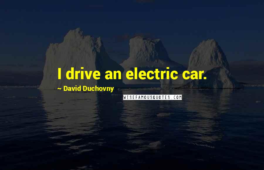 David Duchovny Quotes: I drive an electric car.