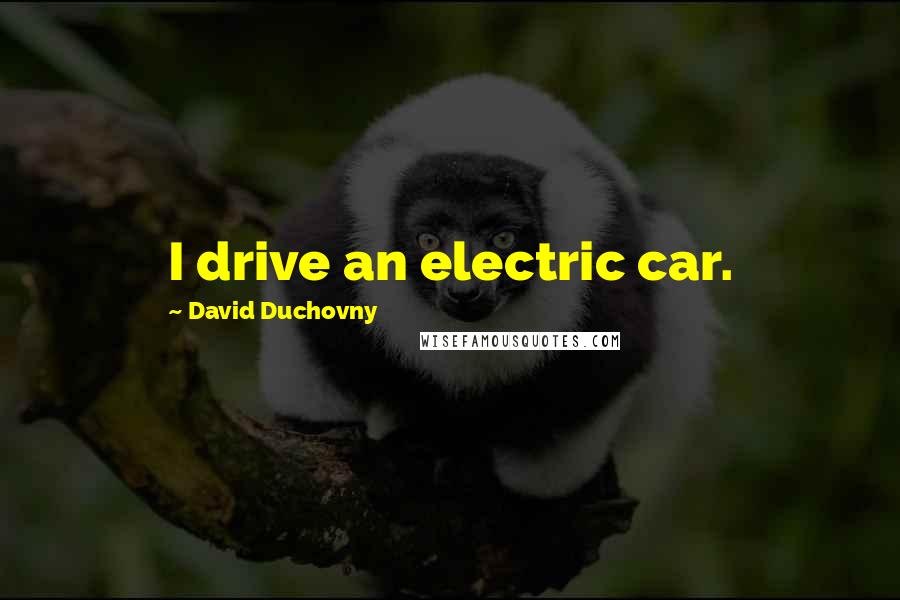 David Duchovny Quotes: I drive an electric car.