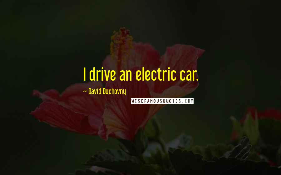 David Duchovny Quotes: I drive an electric car.