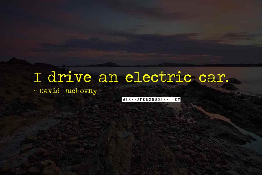 David Duchovny Quotes: I drive an electric car.