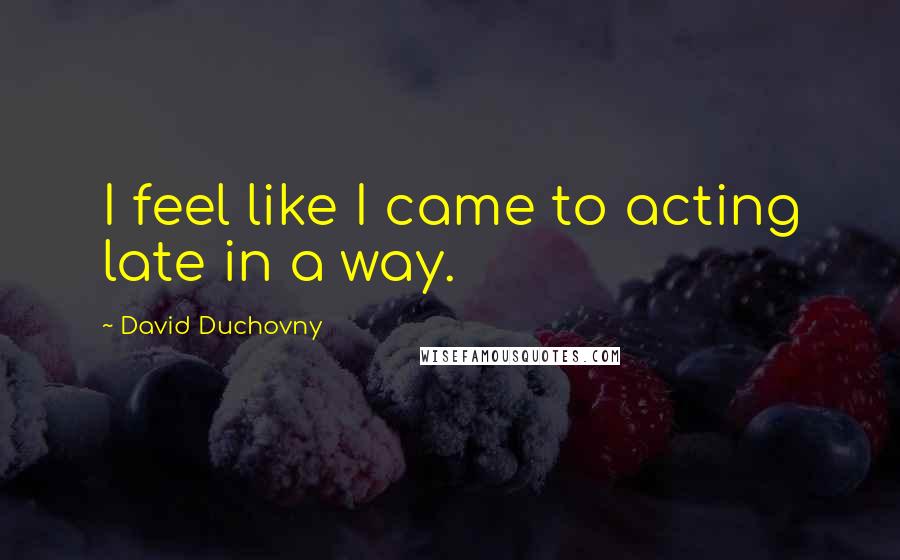 David Duchovny Quotes: I feel like I came to acting late in a way.