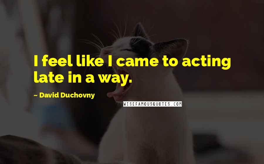 David Duchovny Quotes: I feel like I came to acting late in a way.