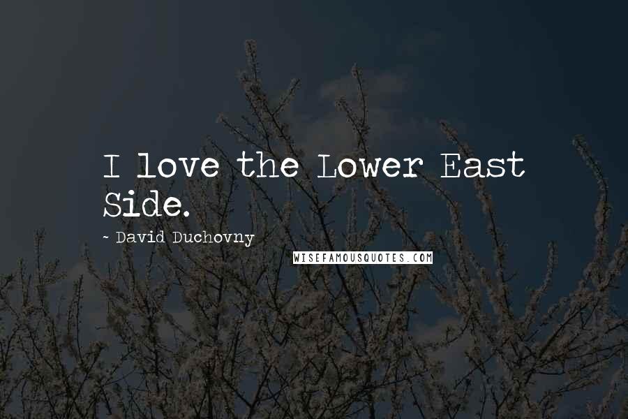 David Duchovny Quotes: I love the Lower East Side.