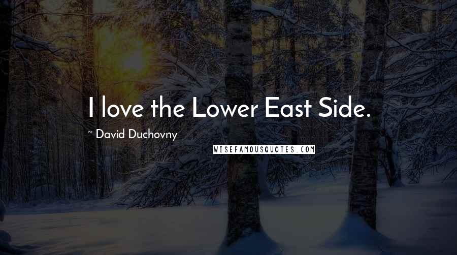 David Duchovny Quotes: I love the Lower East Side.