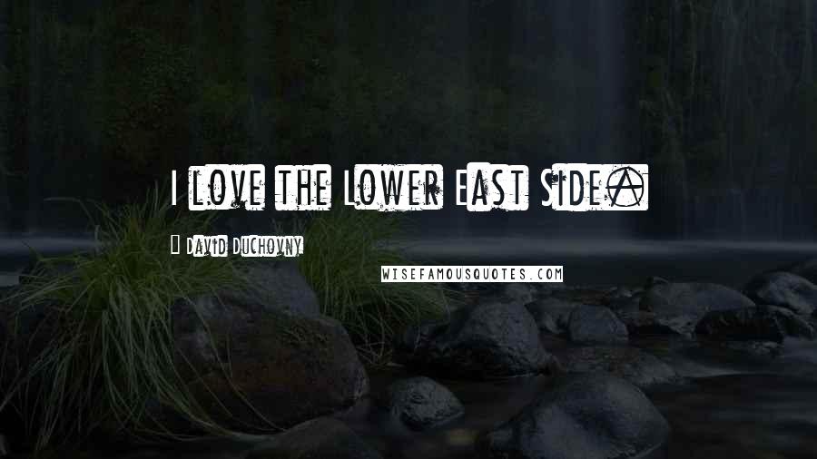 David Duchovny Quotes: I love the Lower East Side.