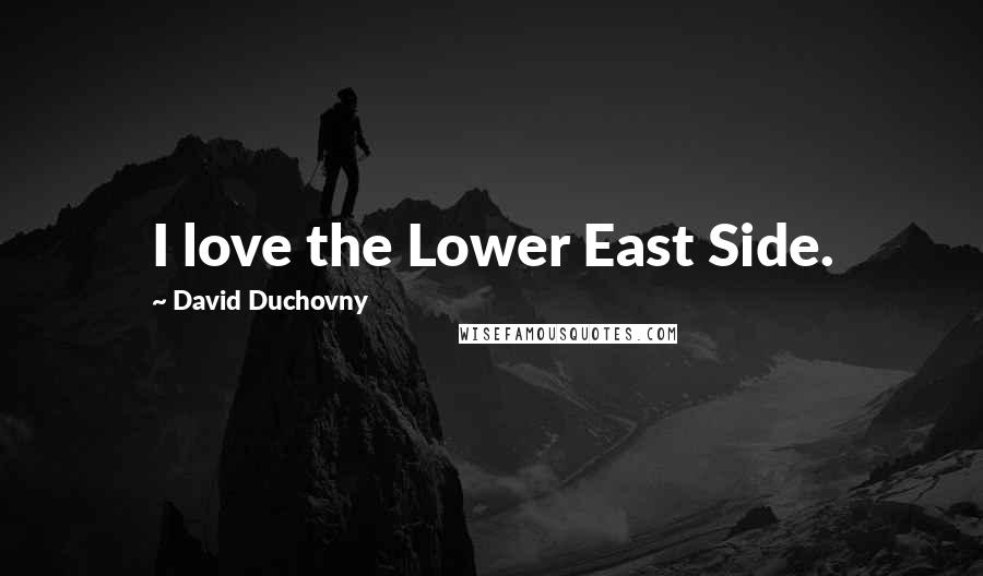 David Duchovny Quotes: I love the Lower East Side.