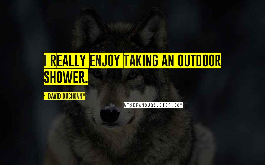 David Duchovny Quotes: I really enjoy taking an outdoor shower.