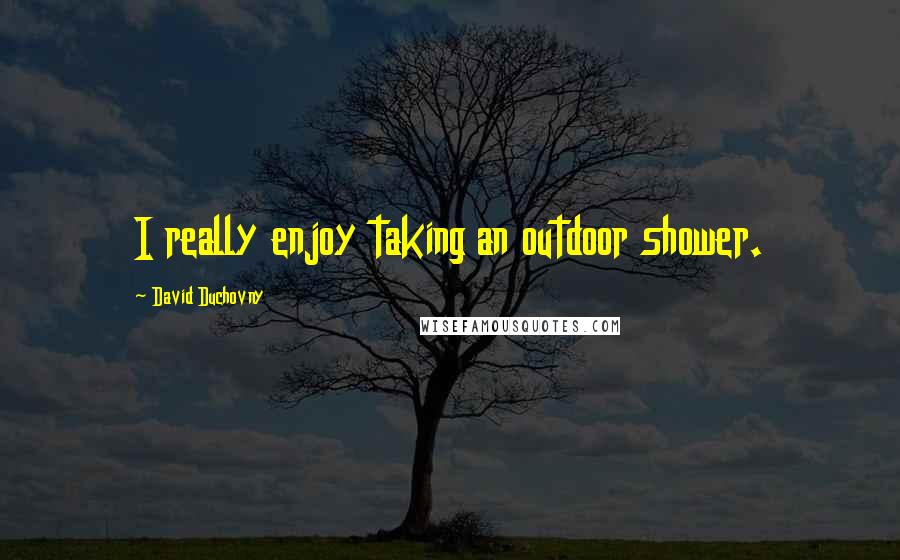 David Duchovny Quotes: I really enjoy taking an outdoor shower.