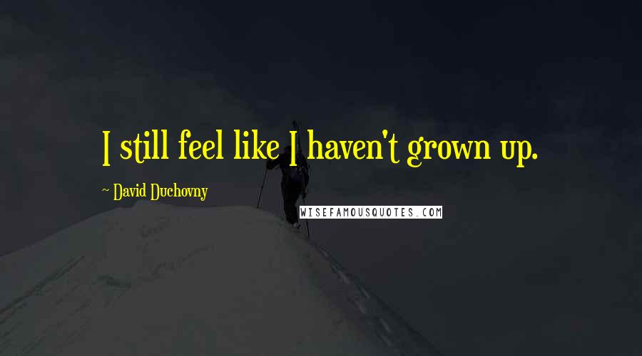 David Duchovny Quotes: I still feel like I haven't grown up.