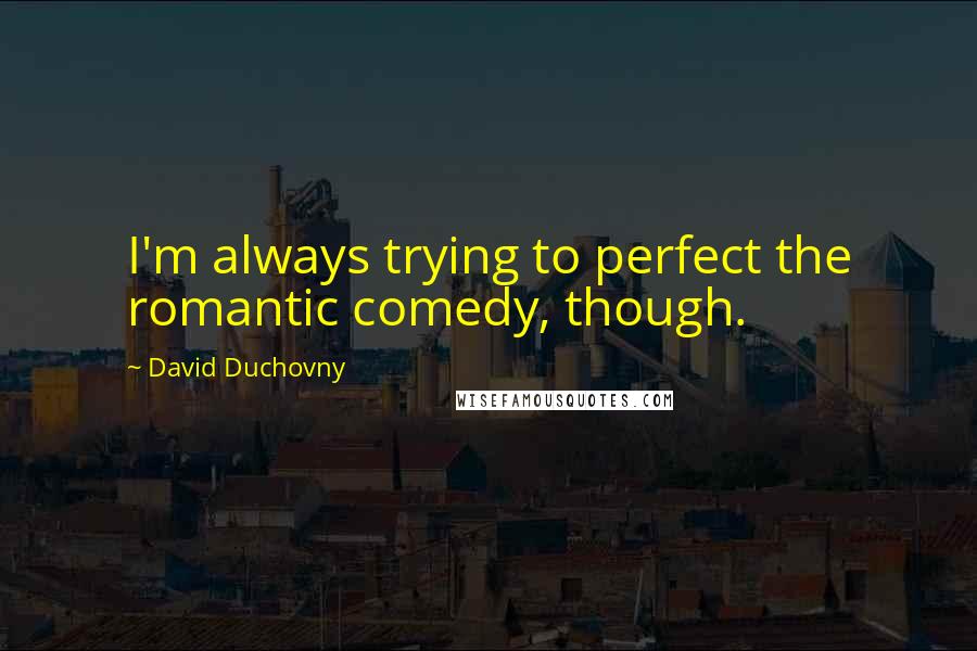 David Duchovny Quotes: I'm always trying to perfect the romantic comedy, though.