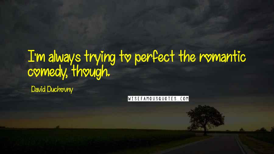 David Duchovny Quotes: I'm always trying to perfect the romantic comedy, though.