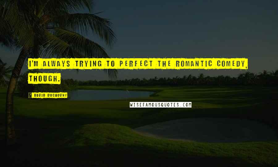 David Duchovny Quotes: I'm always trying to perfect the romantic comedy, though.