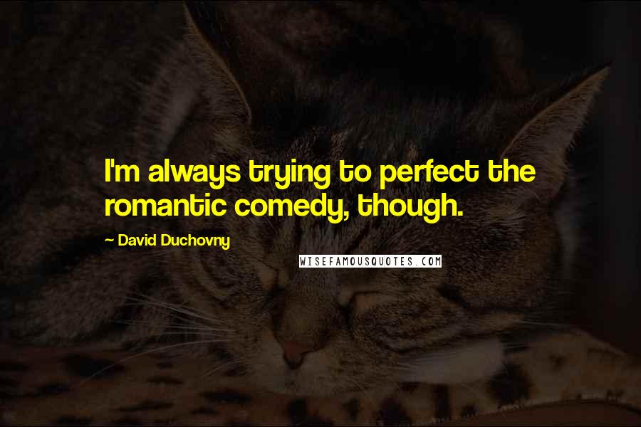 David Duchovny Quotes: I'm always trying to perfect the romantic comedy, though.