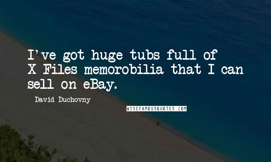 David Duchovny Quotes: I've got huge tubs full of X-Files memorobilia that I can sell on eBay.