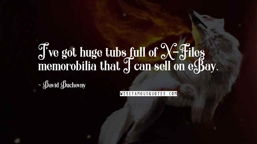 David Duchovny Quotes: I've got huge tubs full of X-Files memorobilia that I can sell on eBay.