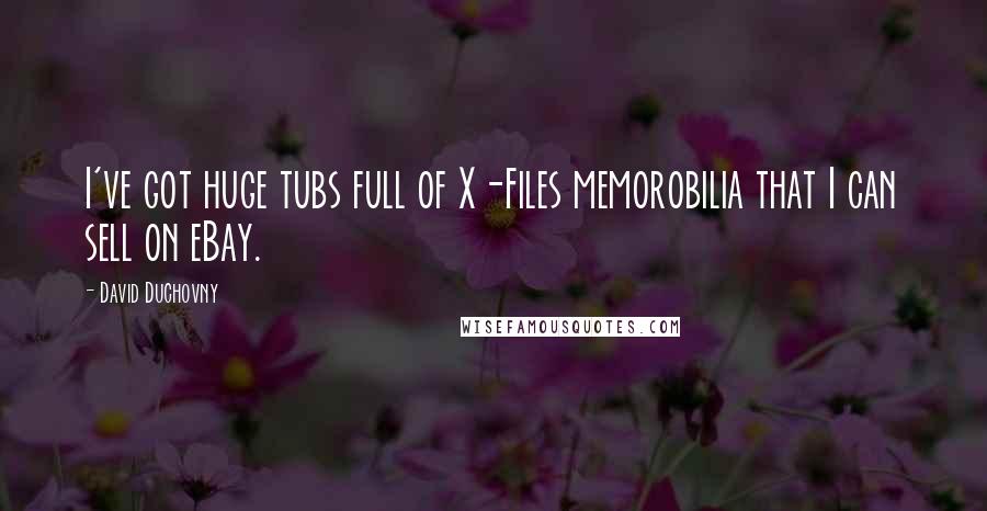 David Duchovny Quotes: I've got huge tubs full of X-Files memorobilia that I can sell on eBay.