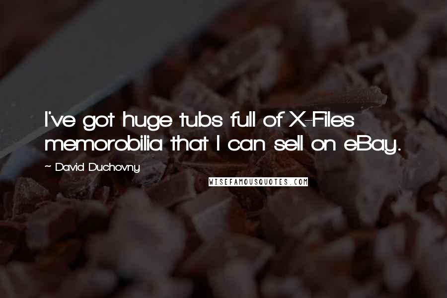 David Duchovny Quotes: I've got huge tubs full of X-Files memorobilia that I can sell on eBay.