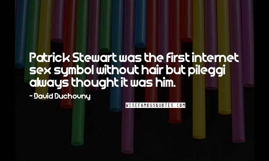 David Duchovny Quotes: Patrick Stewart was the first internet sex symbol without hair but pileggi always thought it was him.