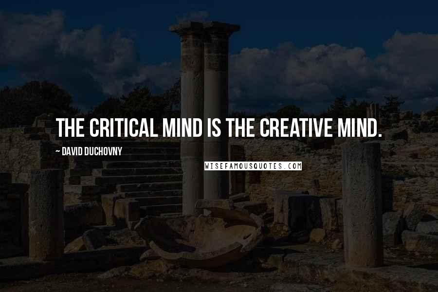 David Duchovny Quotes: The critical mind is the creative mind.