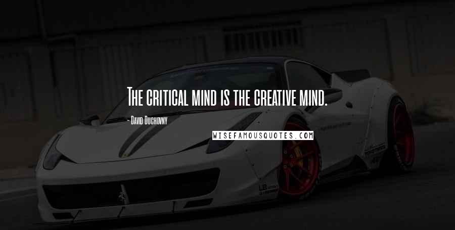 David Duchovny Quotes: The critical mind is the creative mind.