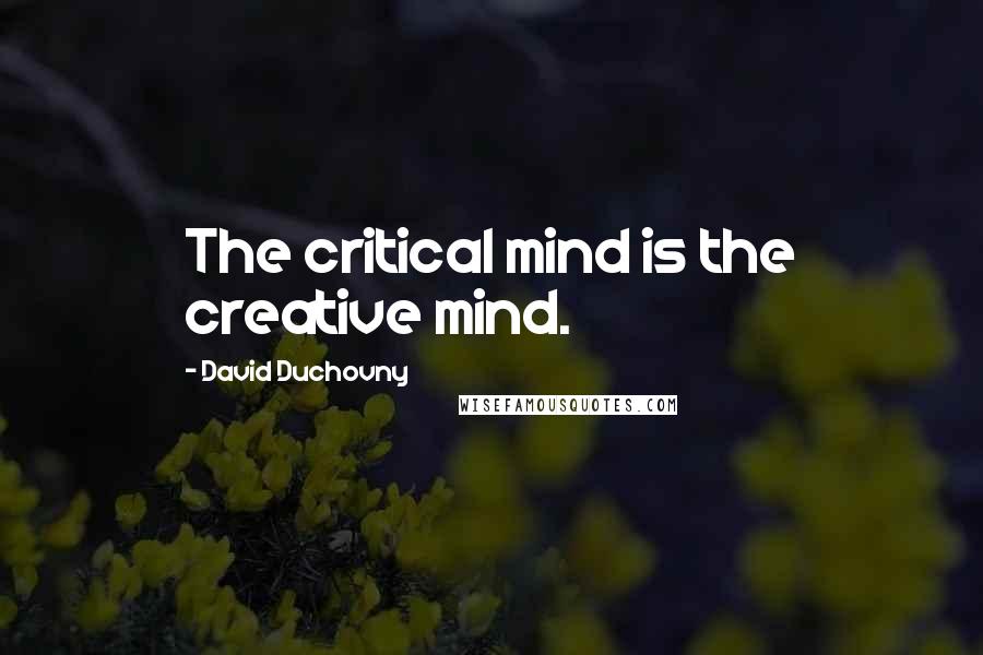 David Duchovny Quotes: The critical mind is the creative mind.