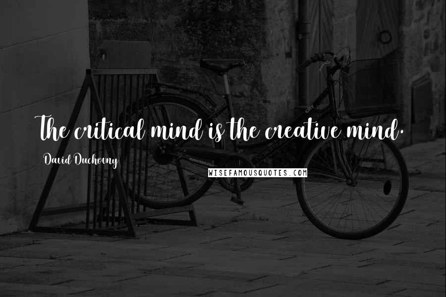 David Duchovny Quotes: The critical mind is the creative mind.