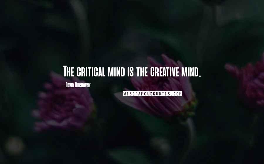 David Duchovny Quotes: The critical mind is the creative mind.