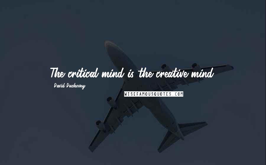 David Duchovny Quotes: The critical mind is the creative mind.