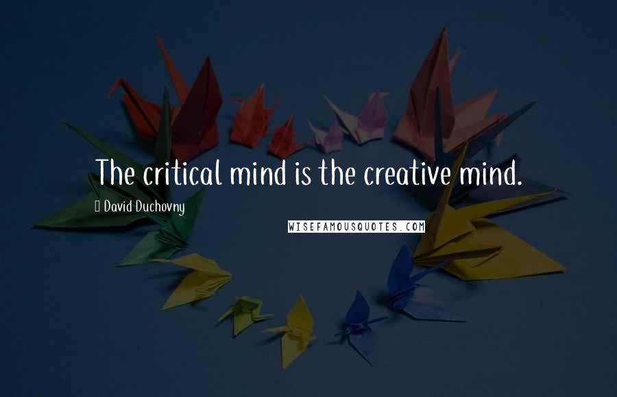 David Duchovny Quotes: The critical mind is the creative mind.