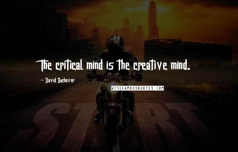 David Duchovny Quotes: The critical mind is the creative mind.