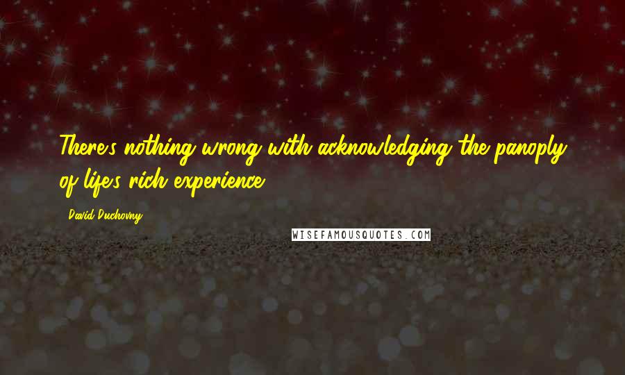 David Duchovny Quotes: There's nothing wrong with acknowledging the panoply of life's rich experience.