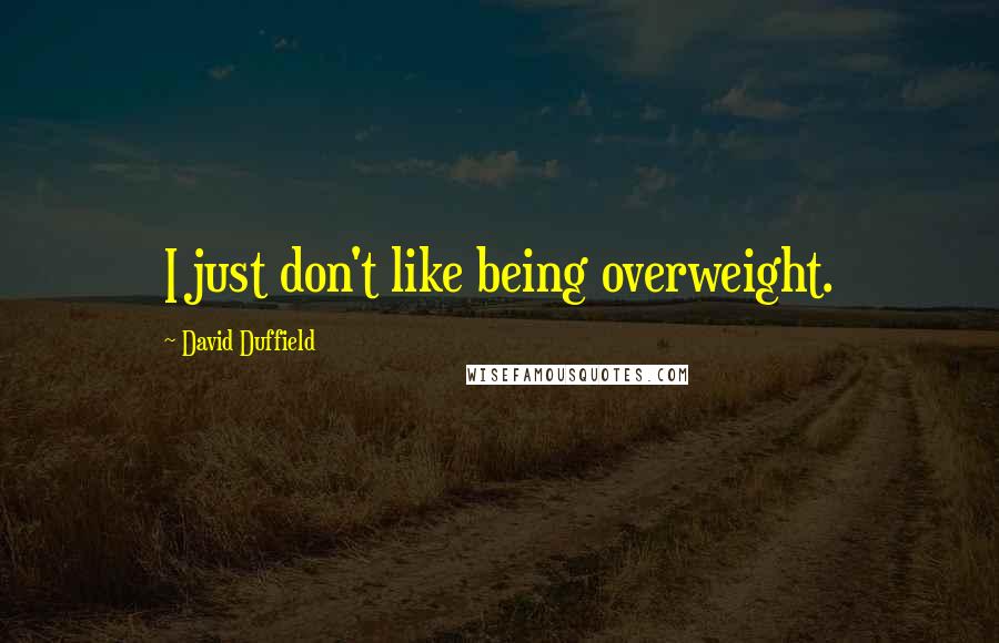David Duffield Quotes: I just don't like being overweight.